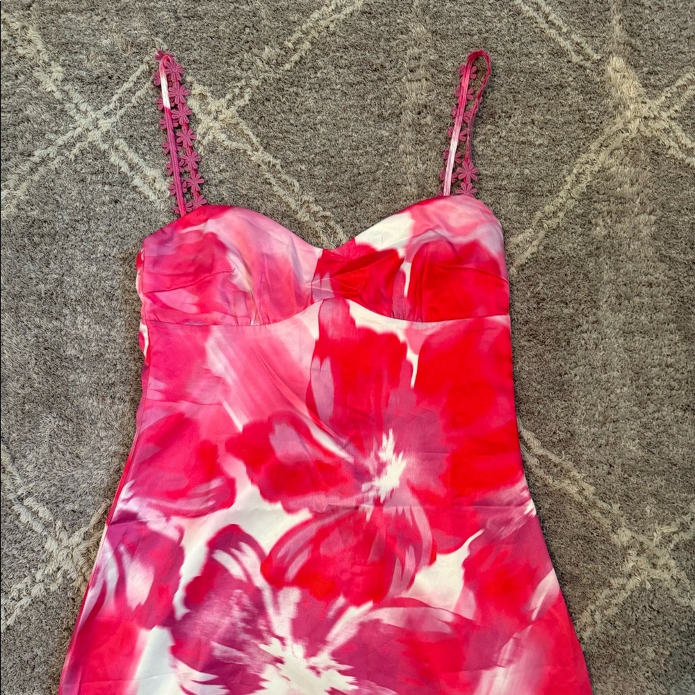 Beginning Boutique Pink & White Floral Mini Dress